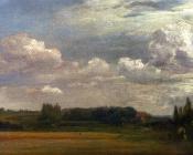 View Towards The Rectory, From East Bergholt House - 约翰·康斯特布尔